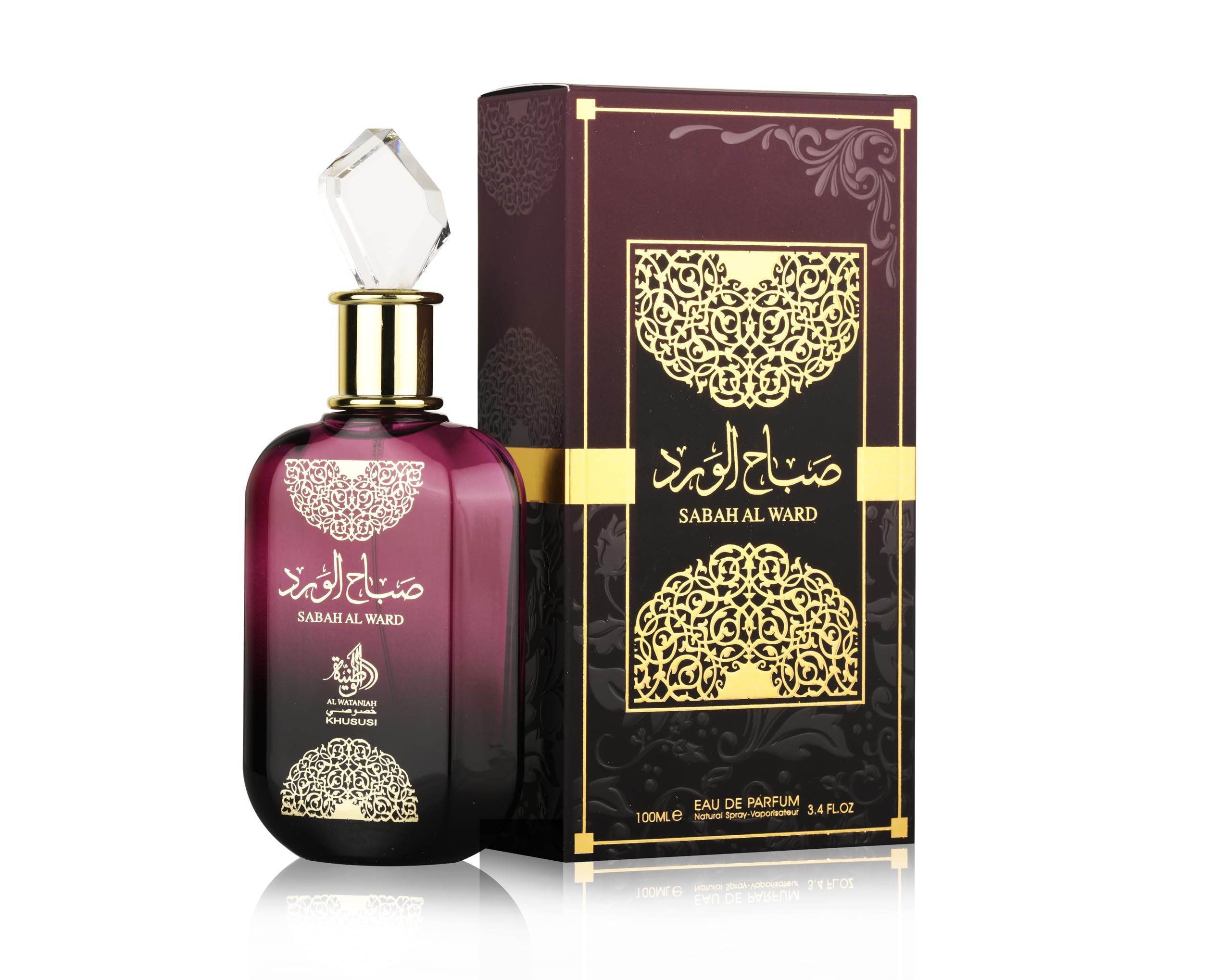 Al Wataniah Sabah Al Ward bottle front, preview of a premium scent for daytime wear