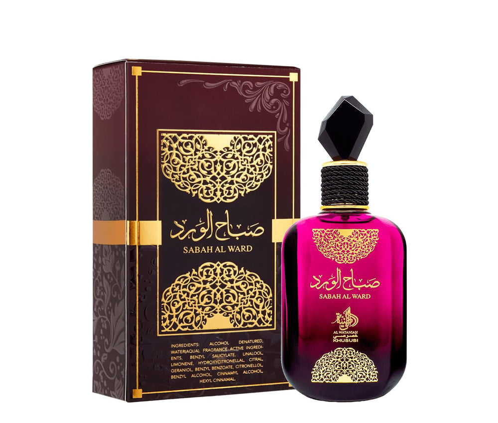 Al Wataniah Sabah Al Ward middle notes illustration featuring cacao and orange blossom