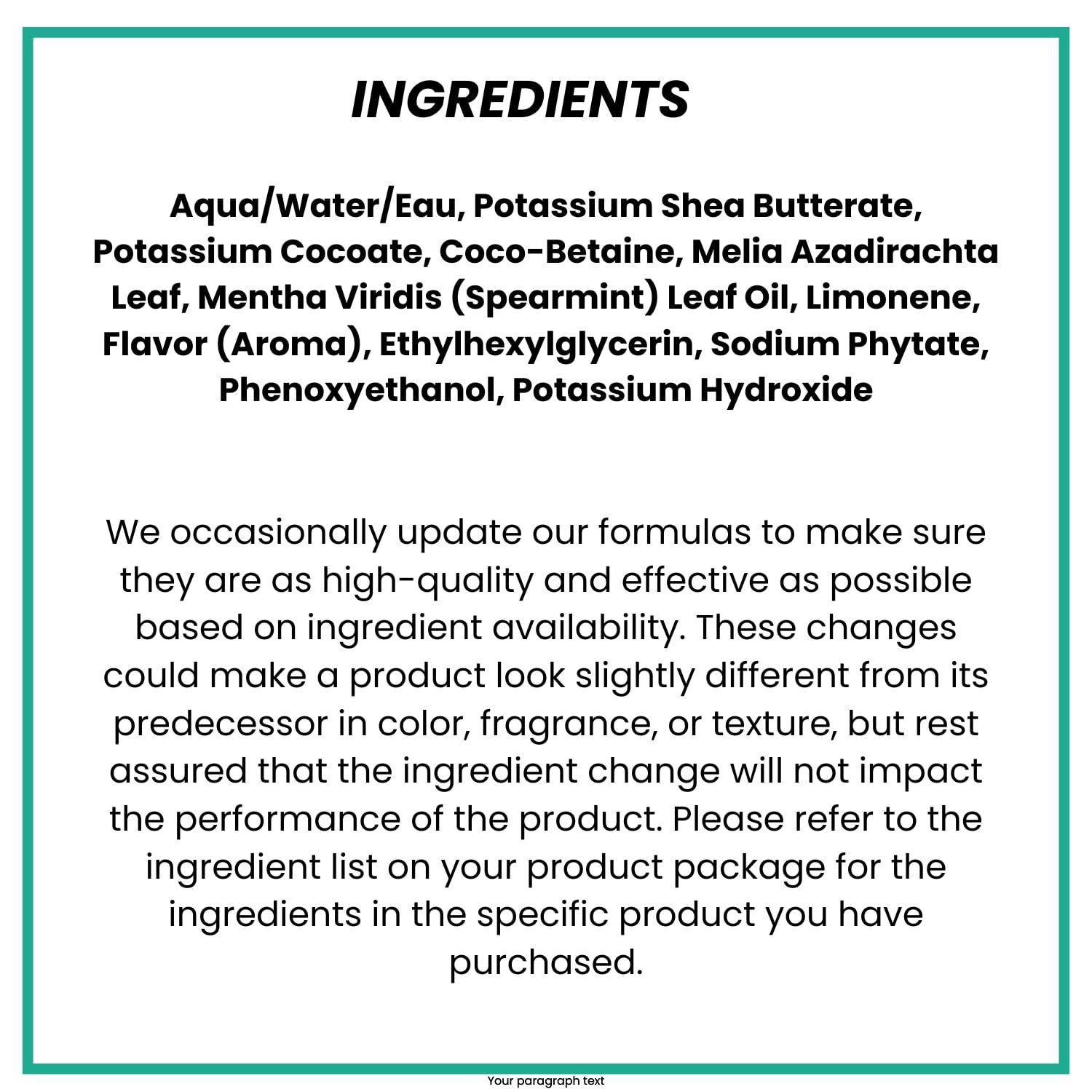 Close-up of Alaffia Vanilla Mint label highlighting fair-trade, sulfate-free formula