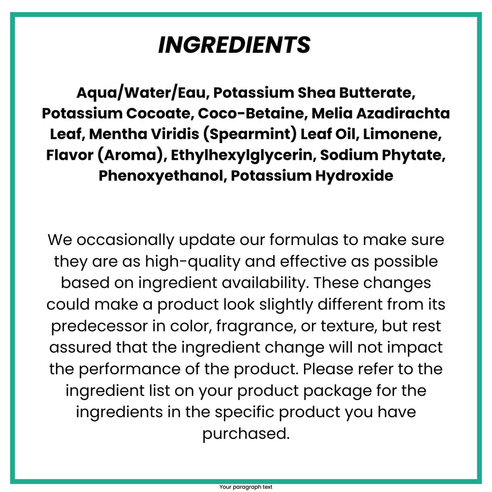Close-up of Alaffia Vanilla Mint label highlighting fair-trade, sulfate-free formula