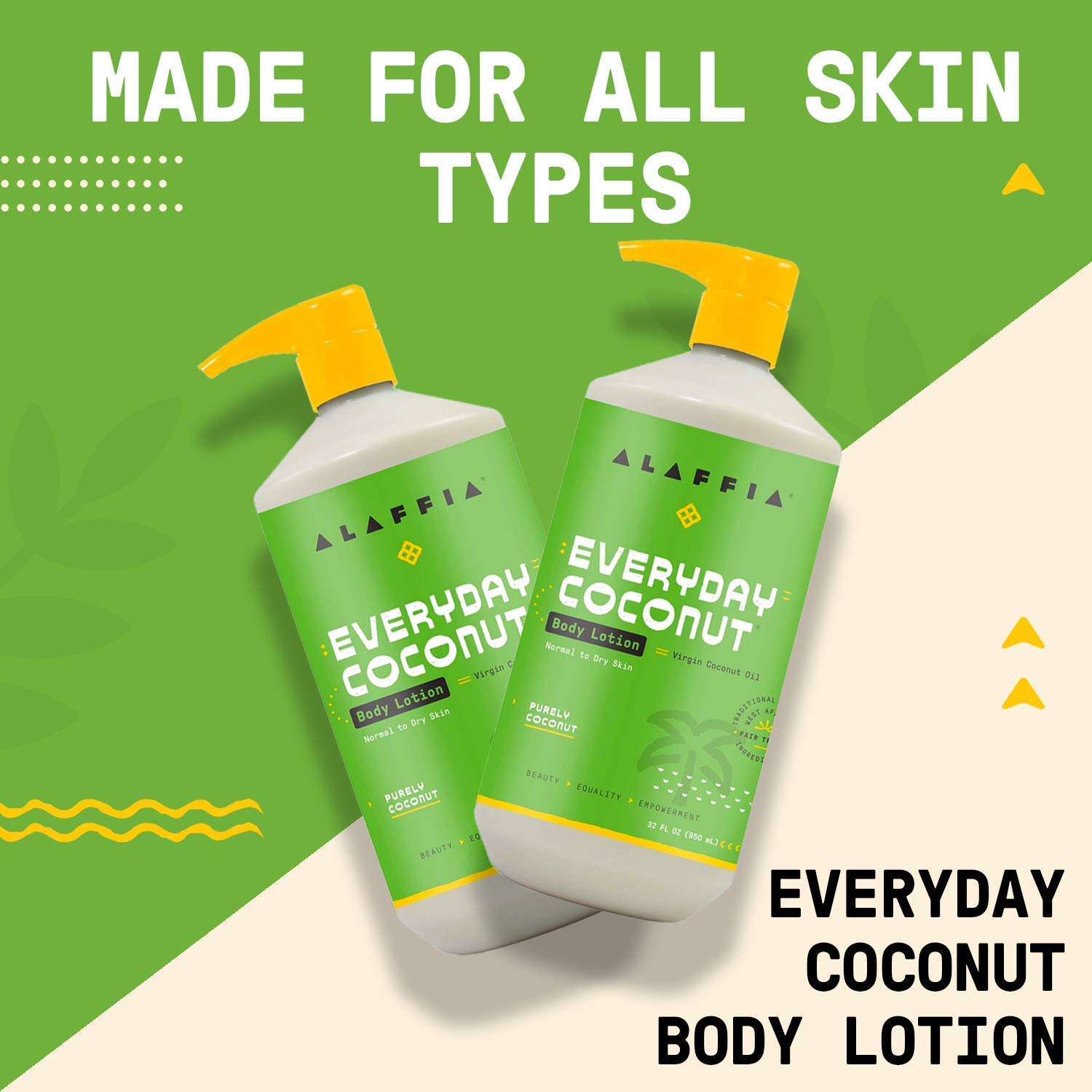 Alaffia EveryDay Coconut Body Lotion 32oz bottle on shelf