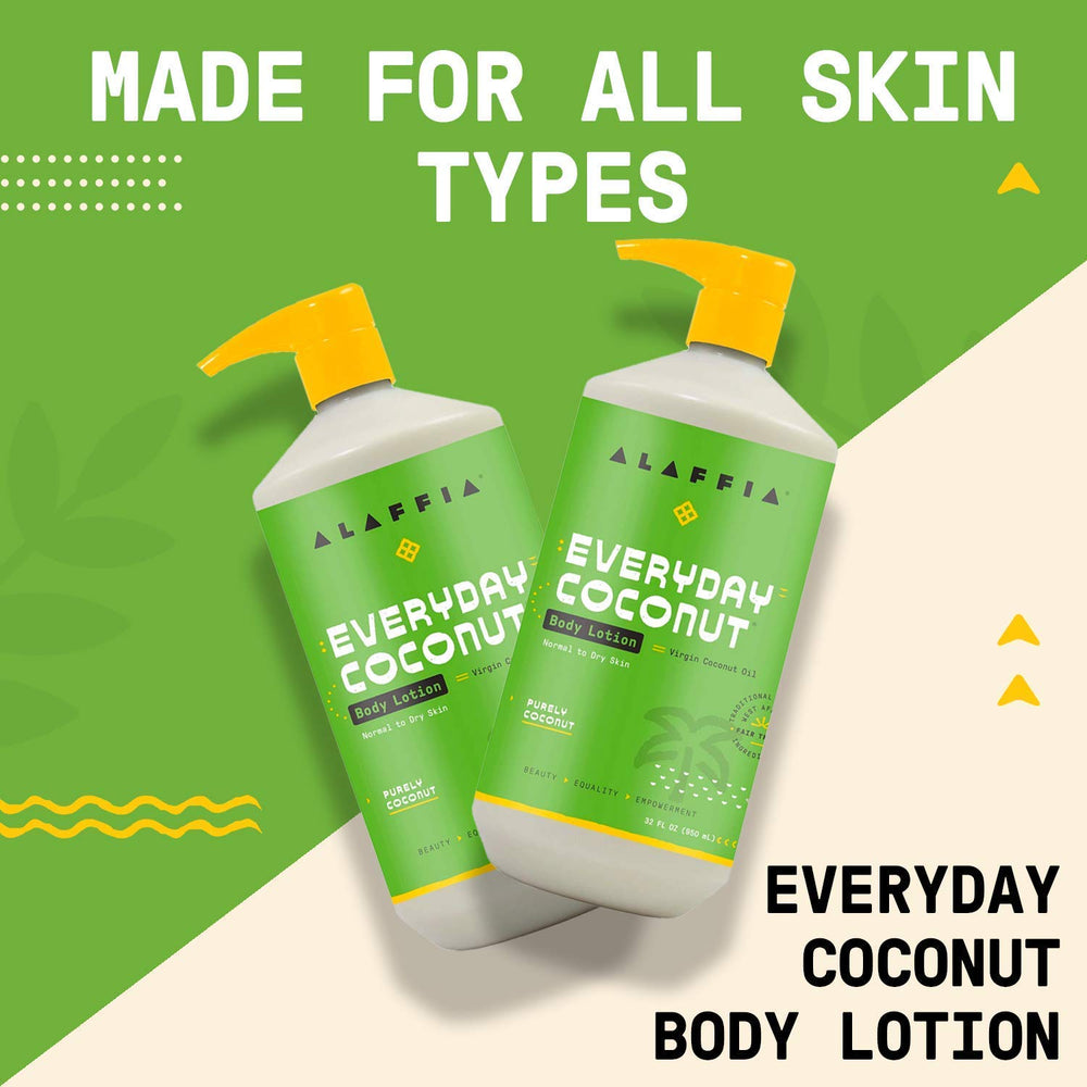 Alaffia EveryDay Coconut Body Lotion 32oz bottle on shelf