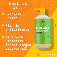 Alaffia EveryDay Coconut Body Lotion swatch on skin with a moisturizing glow