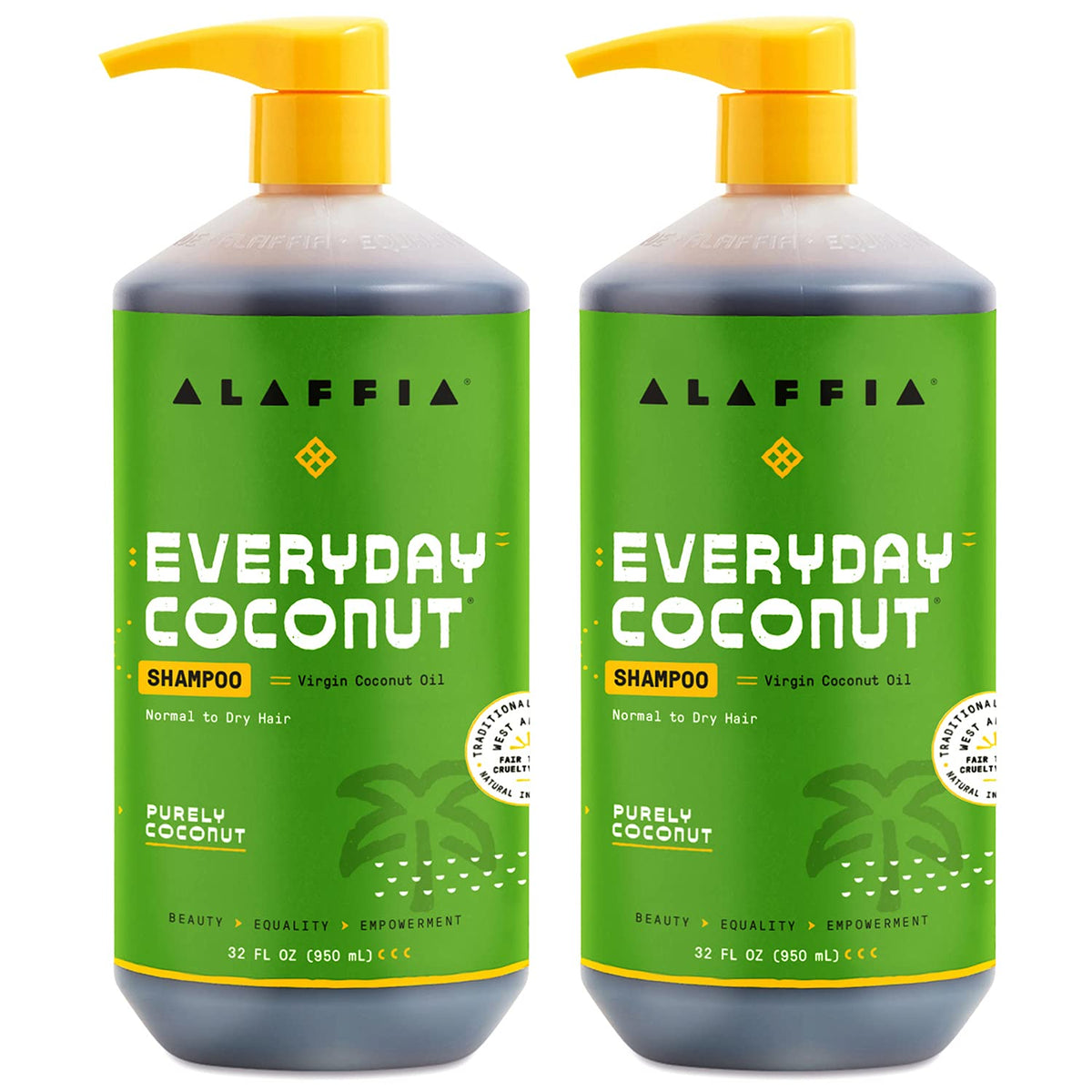 Alaffia EveryDay Coconut Shampoo bottle for gentle cleansing of normal to dry hair
