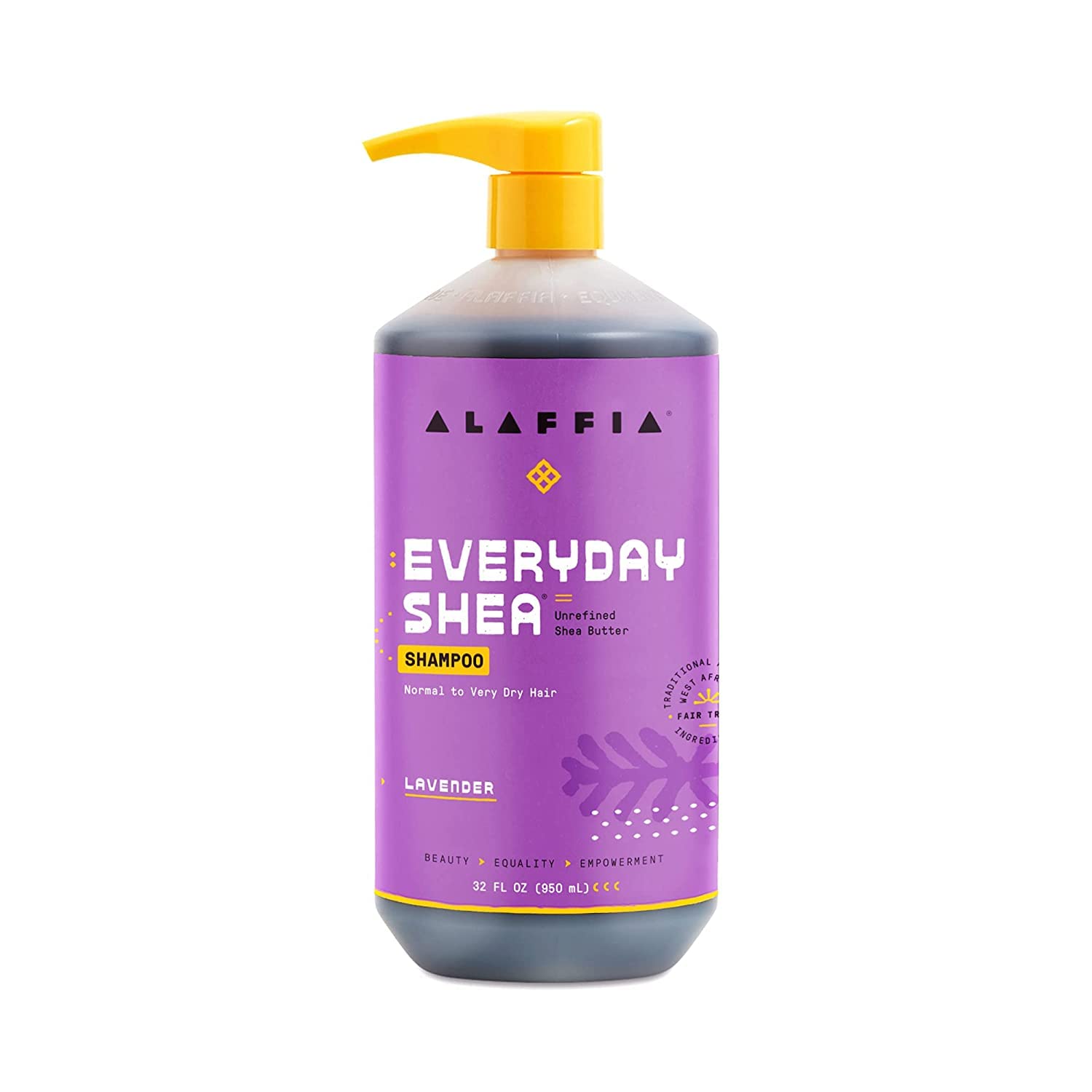 Alaffia Everyday Shampoo on a bathroom shelf suggests daily routine use.