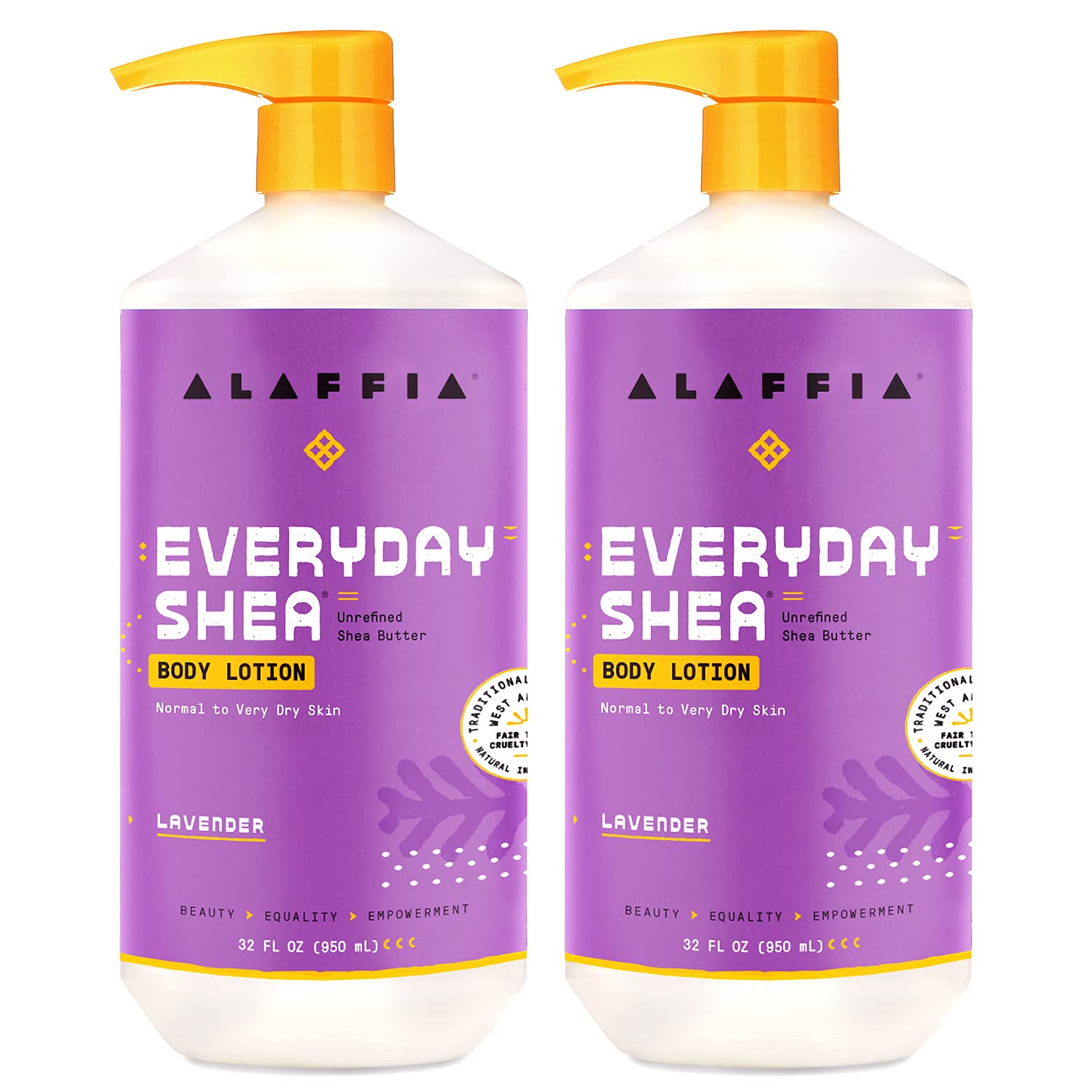 Alaffia Everyday Shea Body Lotion bottle showcases rich hydration for dry skin.