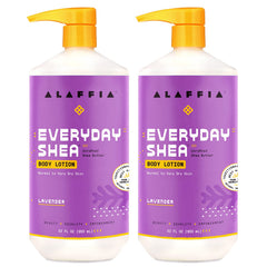 Alaffia Everyday Shea Body Lotion bottle showcases rich hydration for dry skin.