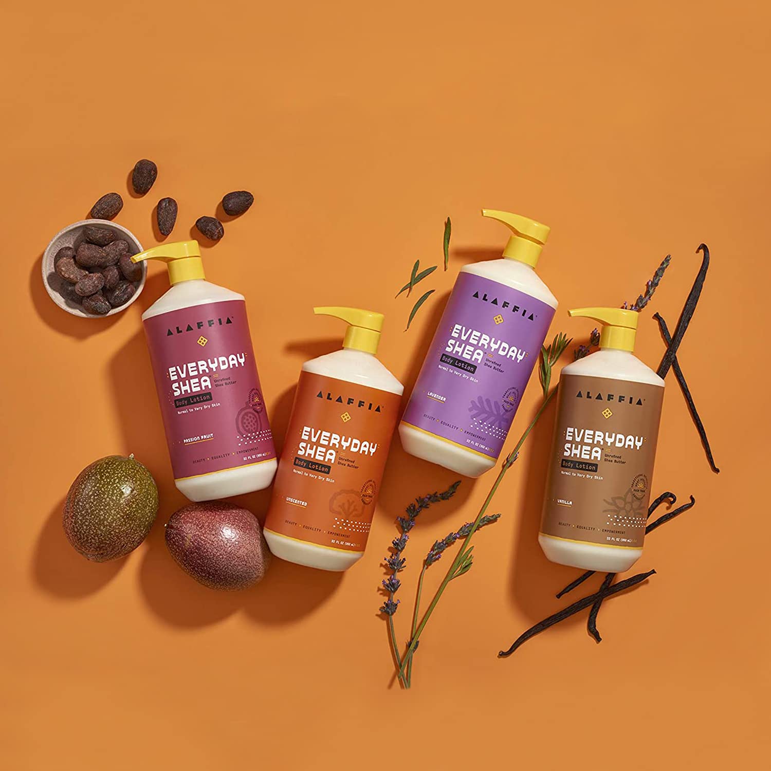 Alaffia EveryDay Shea Body Lotion cruelty-free logo shown on pack signals ethical care.