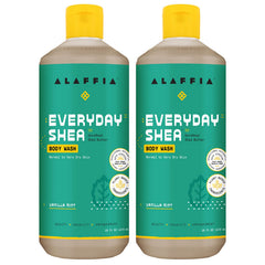 Alaffia Everyday Shea Body Wash bottle with vanilla mint scent for refreshing cleanse.