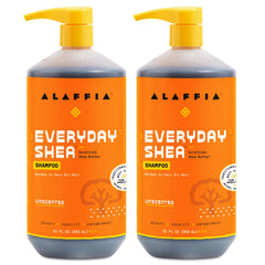Alaffia EveryDay Shea Shampoo bottle with unscented formula for sensitive scalps.