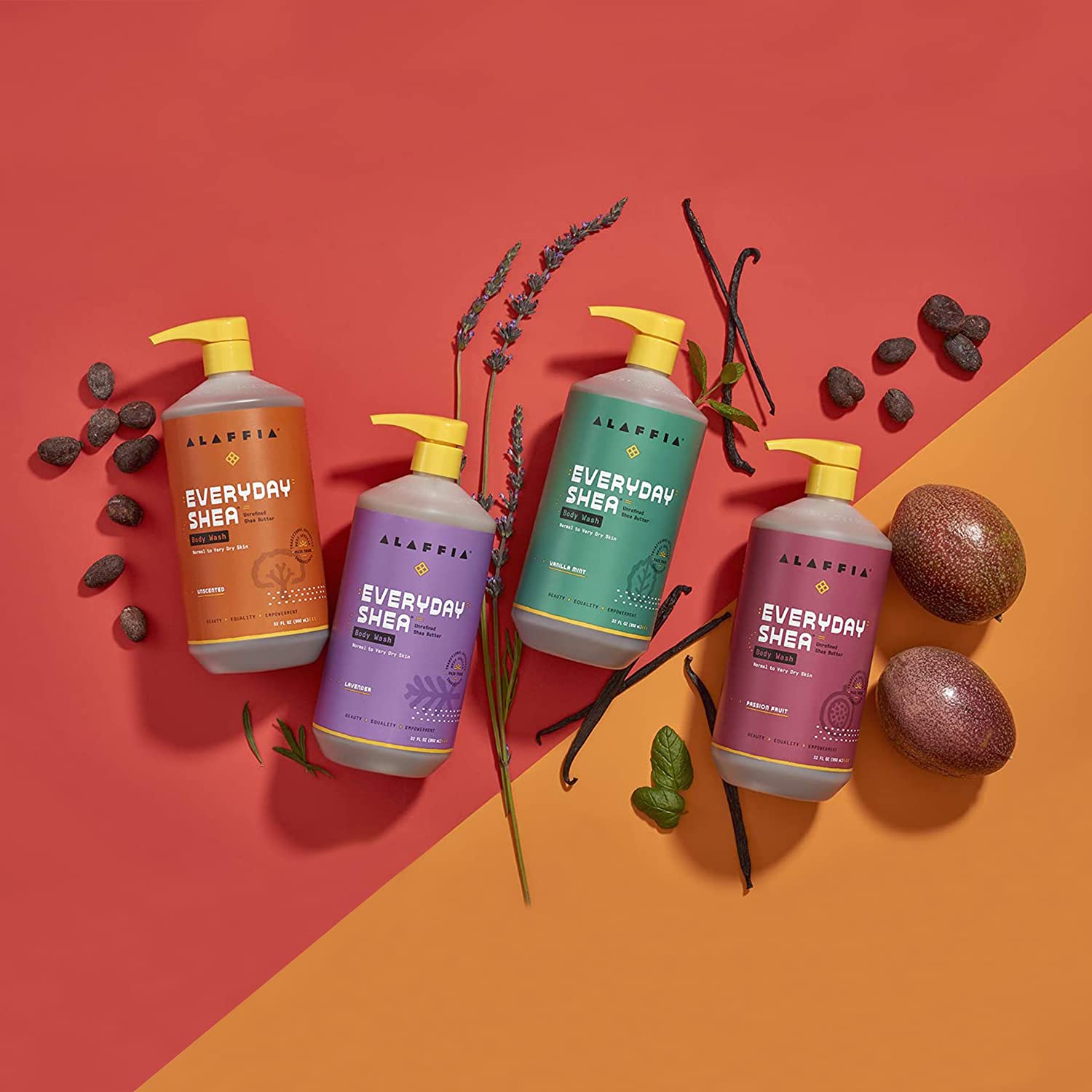 Alaffia EveryDay Shea Shampoo unscented top view highlights fragrance-free care.