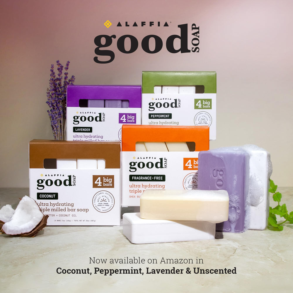Alaffia Good Soap Lavender long-lasting bars provide repeated use value