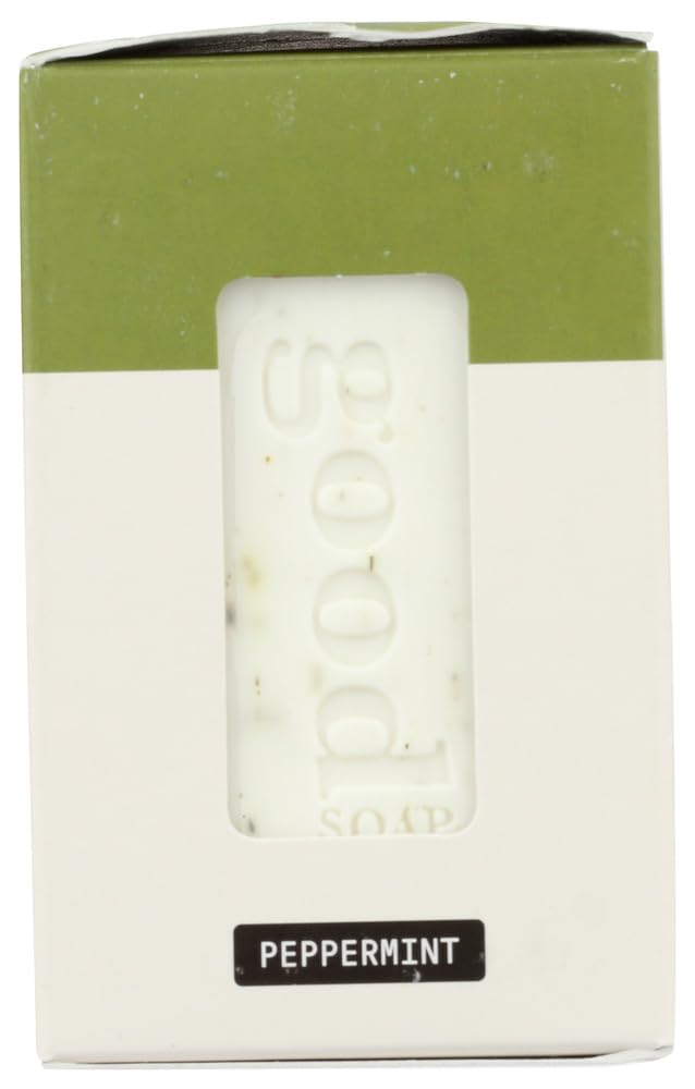 Alaffia Peppermint Good Soap Bar-detail showcases sturdy, value-packed bar.