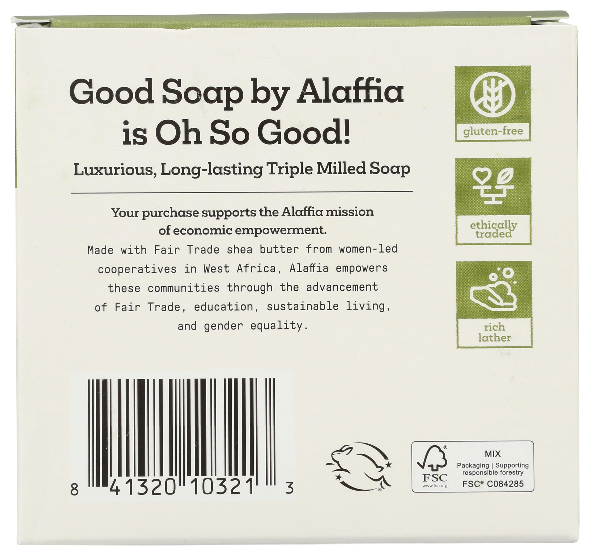 Alaffia Peppermint Good Soap Pack bars-closeup reveals creamy lather potential.