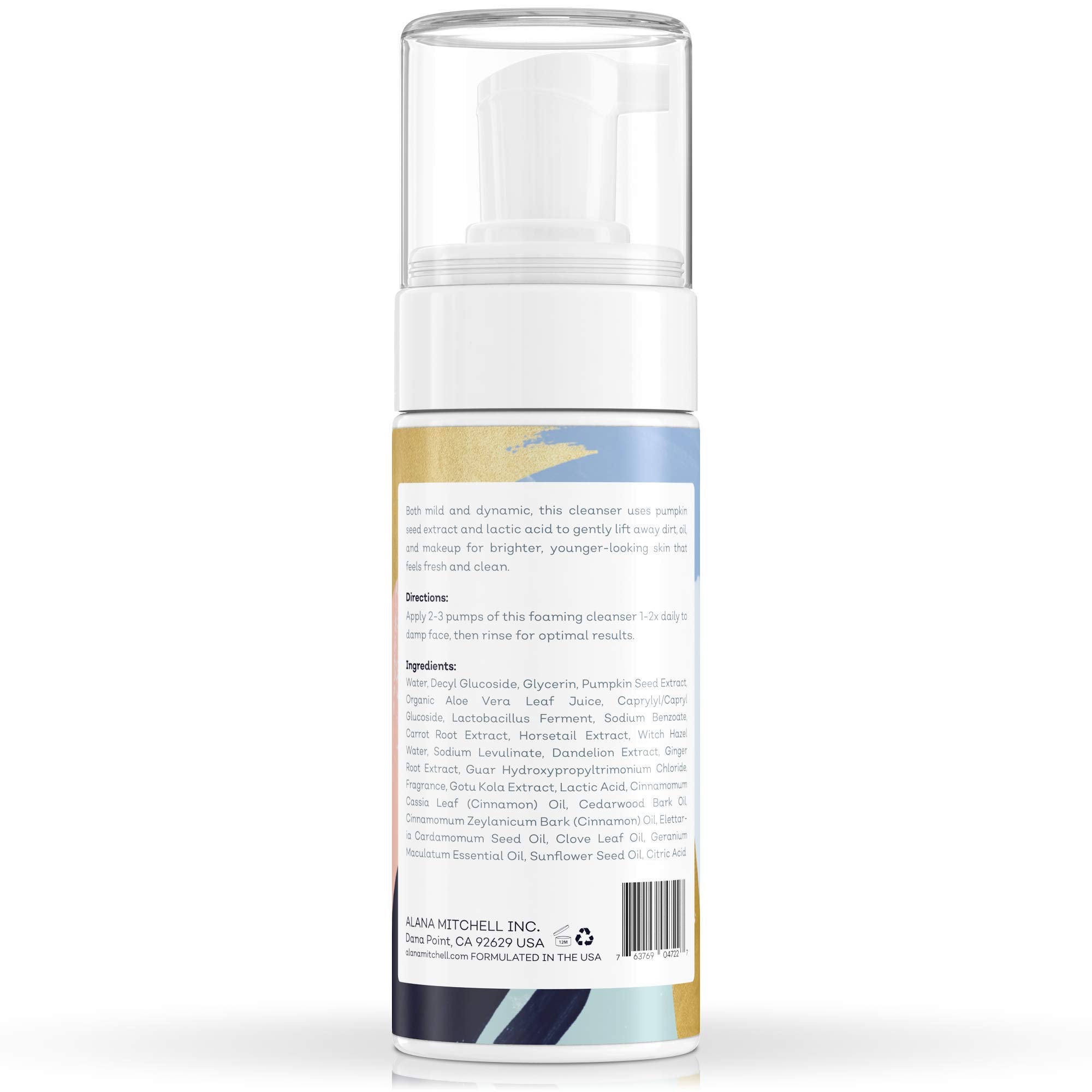 Alana Mitchell pumpkin-seed oil formula hydrates while purifying the skin during cleansing.