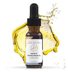 Alana Mitchell Retinol Serum face bottle glows with overnight nourishment