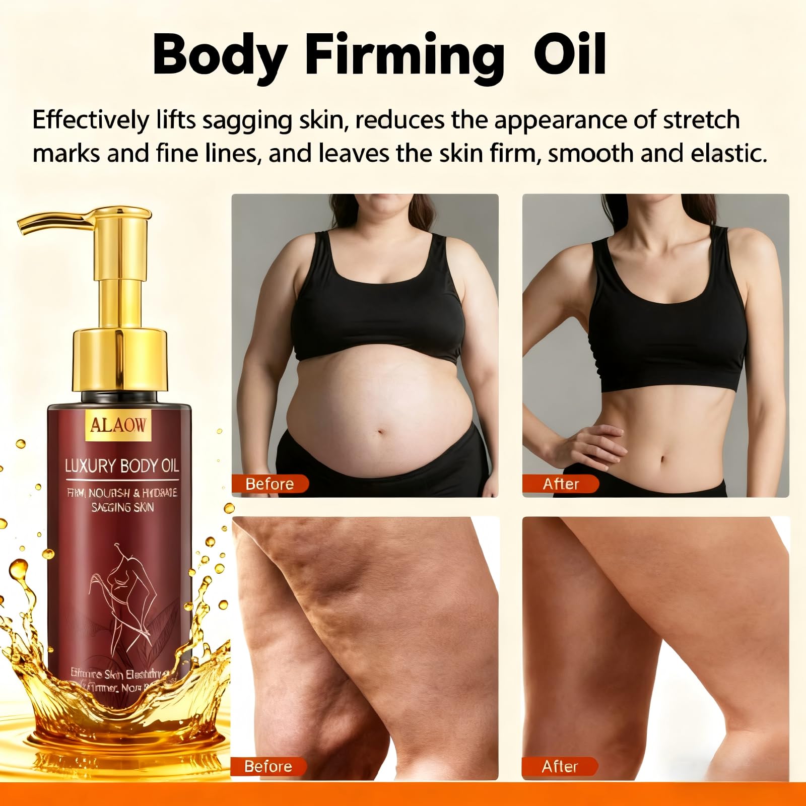 ALAOW Advanced Firming Body Oil applied after shower to lock in moisture