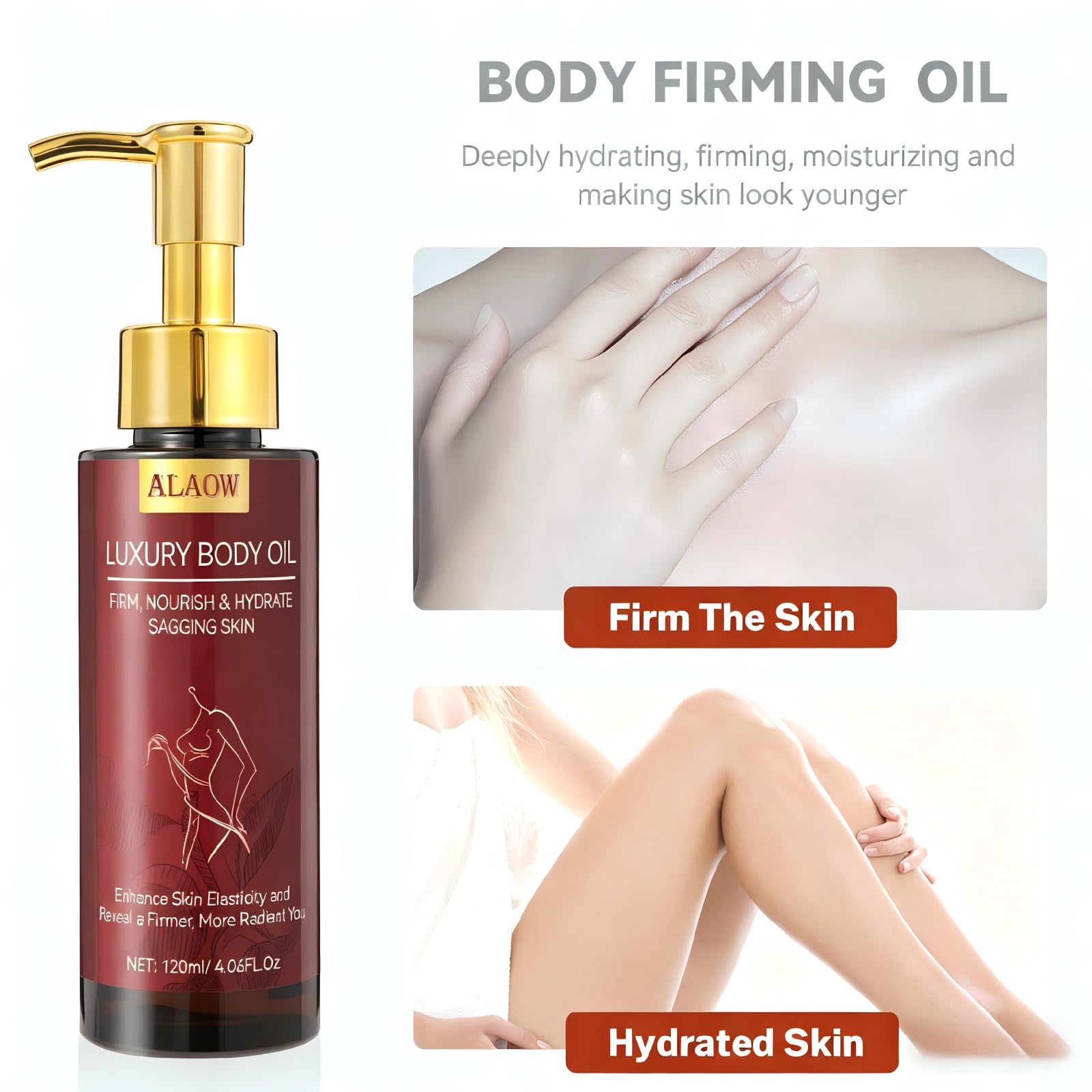 ALAOW Advanced Firming Body Oil post-workout application for smoother, nourished skin