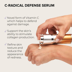 Texture close-up of ALASTIN C-RADICAL Defense serum for smooth application