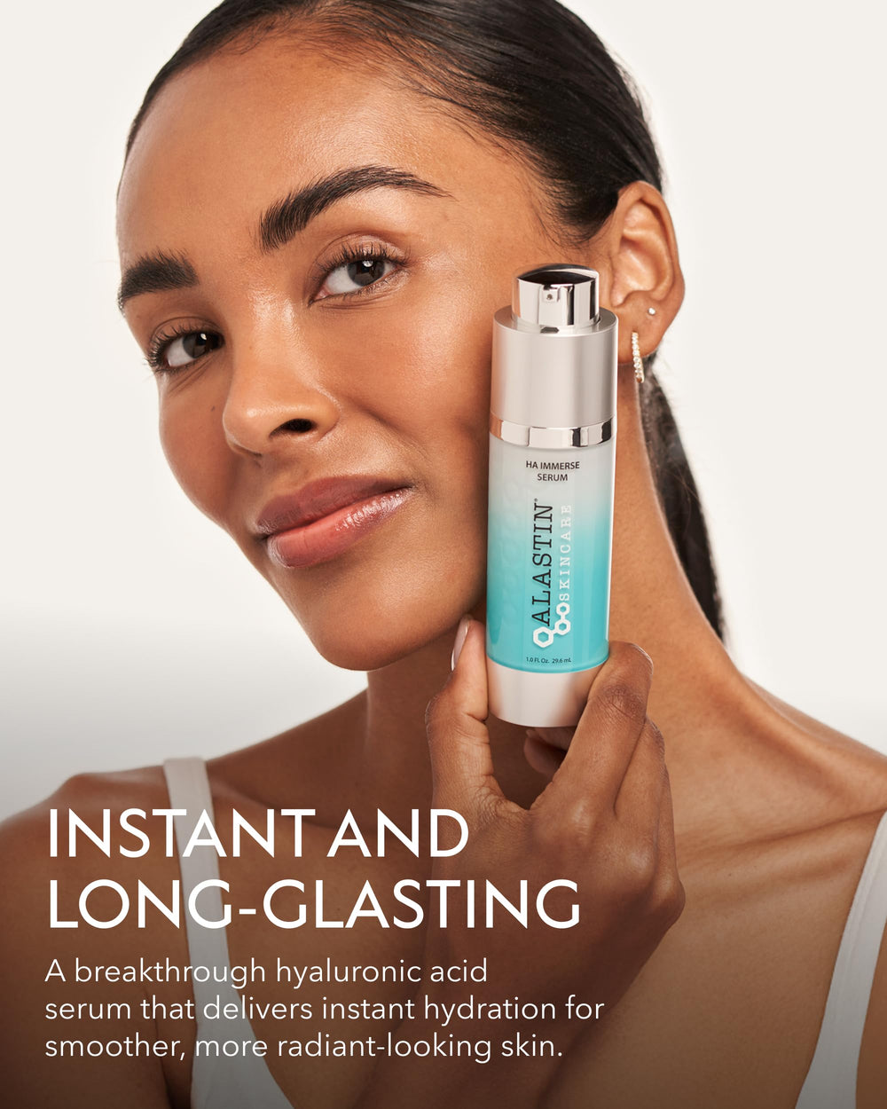 ALASTIN HA IMMERSE serum integrated into nightly routine.