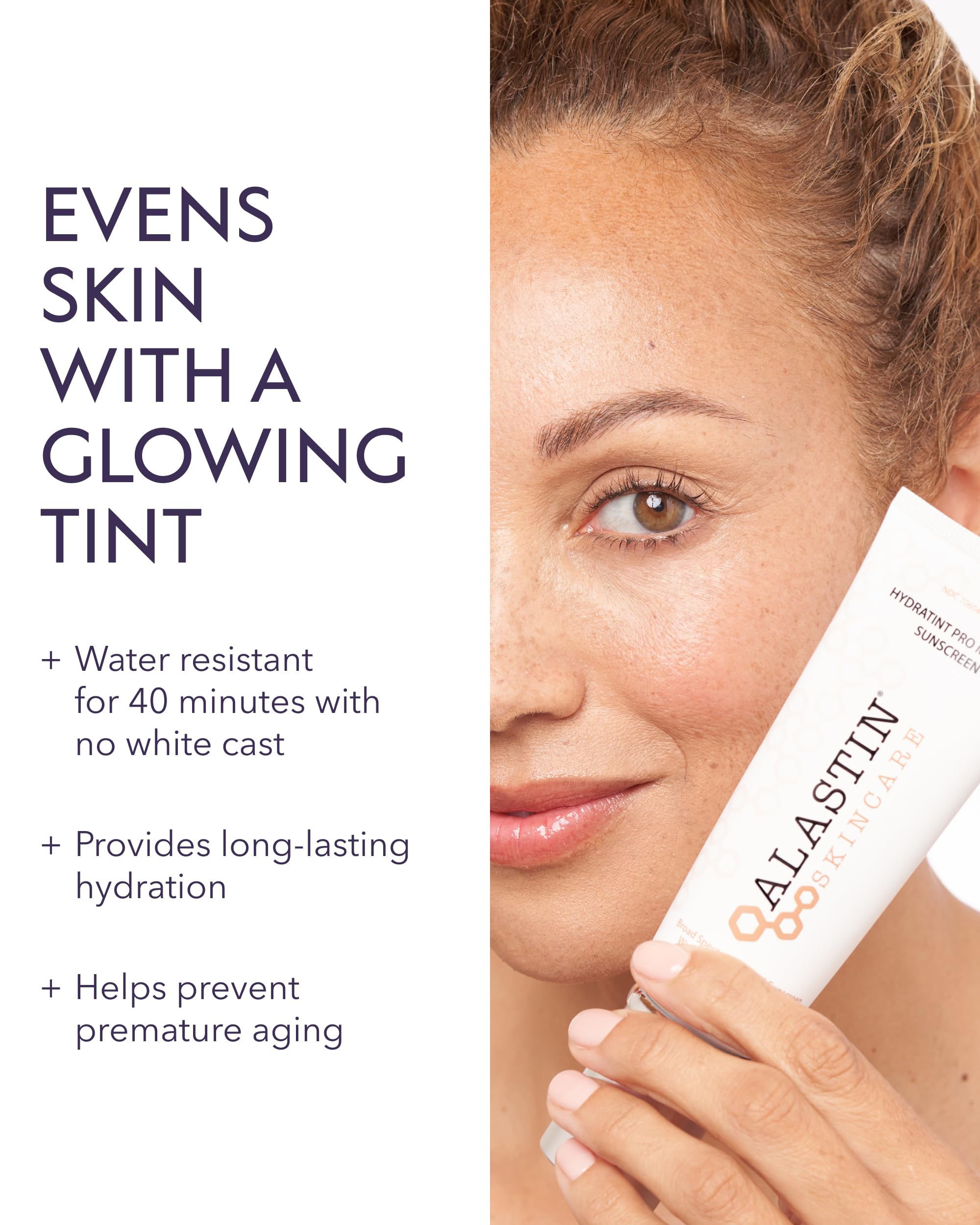 Pump dispenser of ALASTIN HydraTint Pro Mineral Sunscreen illustrating easy application