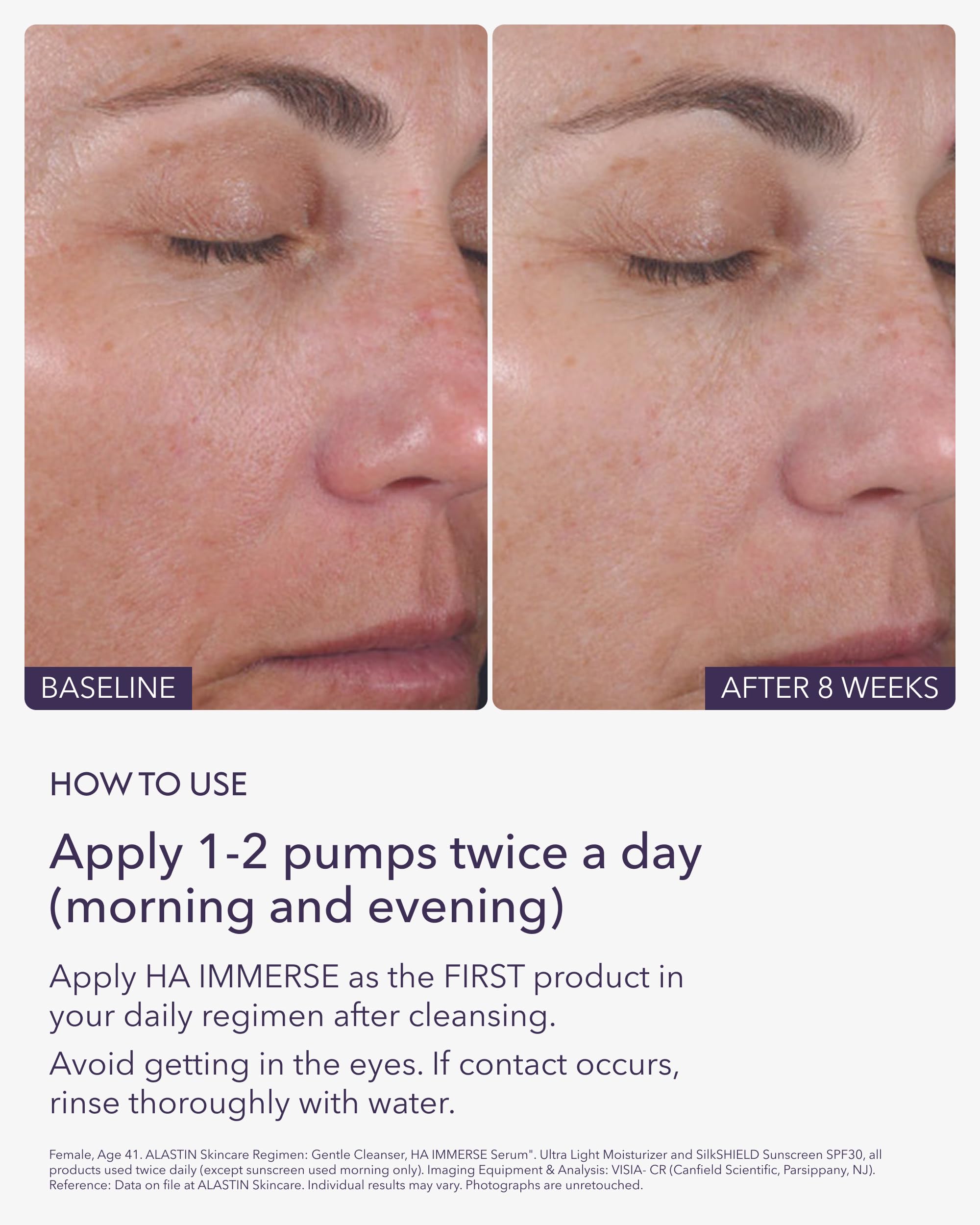 ALASTIN Skincare HA IMMERSE texture swatch reveals gel-like hydration