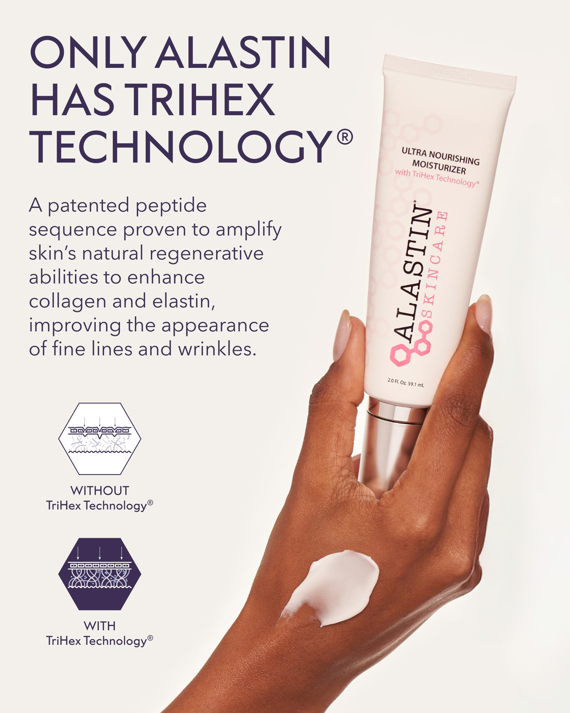 Oat kernel focus in ALASTIN cream promoting calming hydration for dry skin.