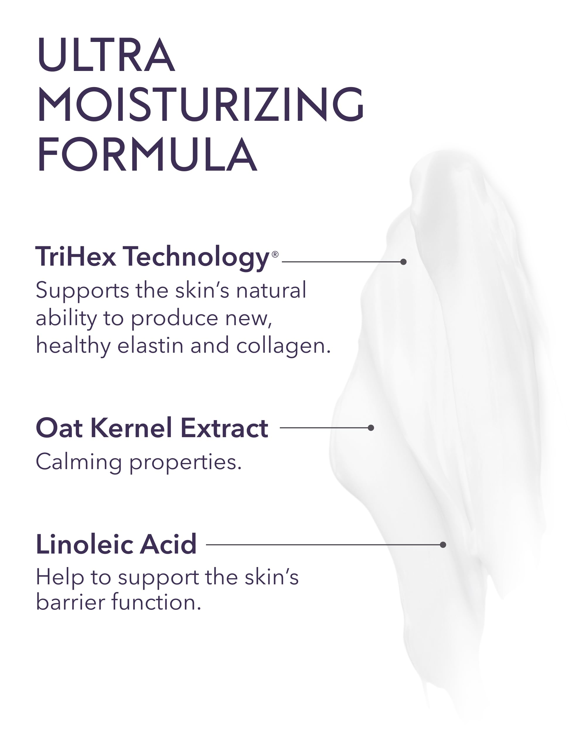 Cream swatch on hand demonstrating quick absorption by ALASTIN moisturizer.