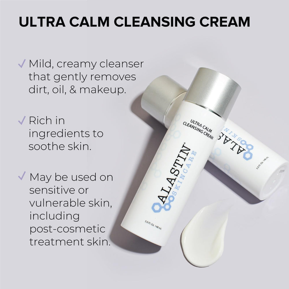 ALASTIN Ultra Calm Cleansing Cream texture closeup — creamy formula for soft, refreshed skin.