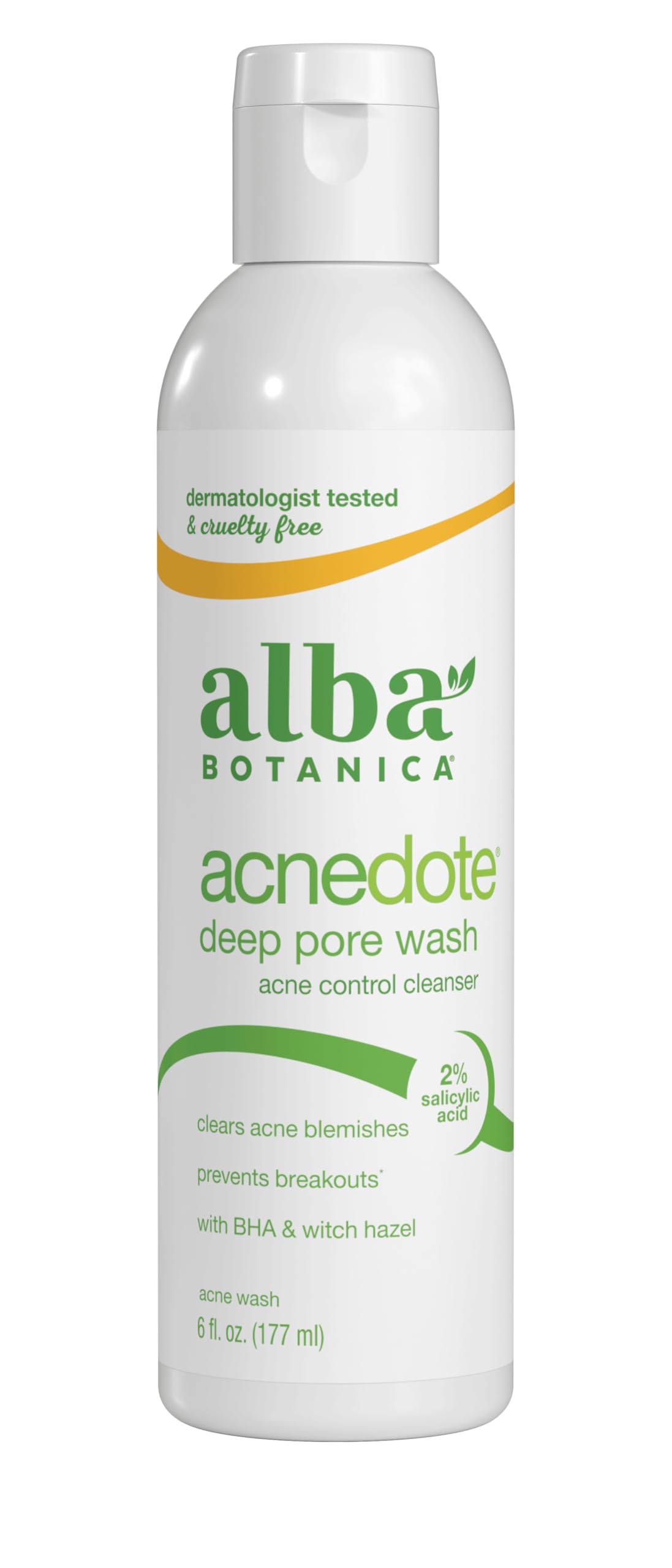 Alba Botanica Acnedote Deep Pore Wash bottle with foaming action targets pores.