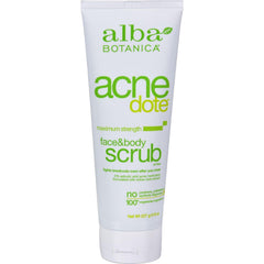 Alba Botanica Acnedote Face & Body Scrub bottle for daily exfoliation and refreshed skin