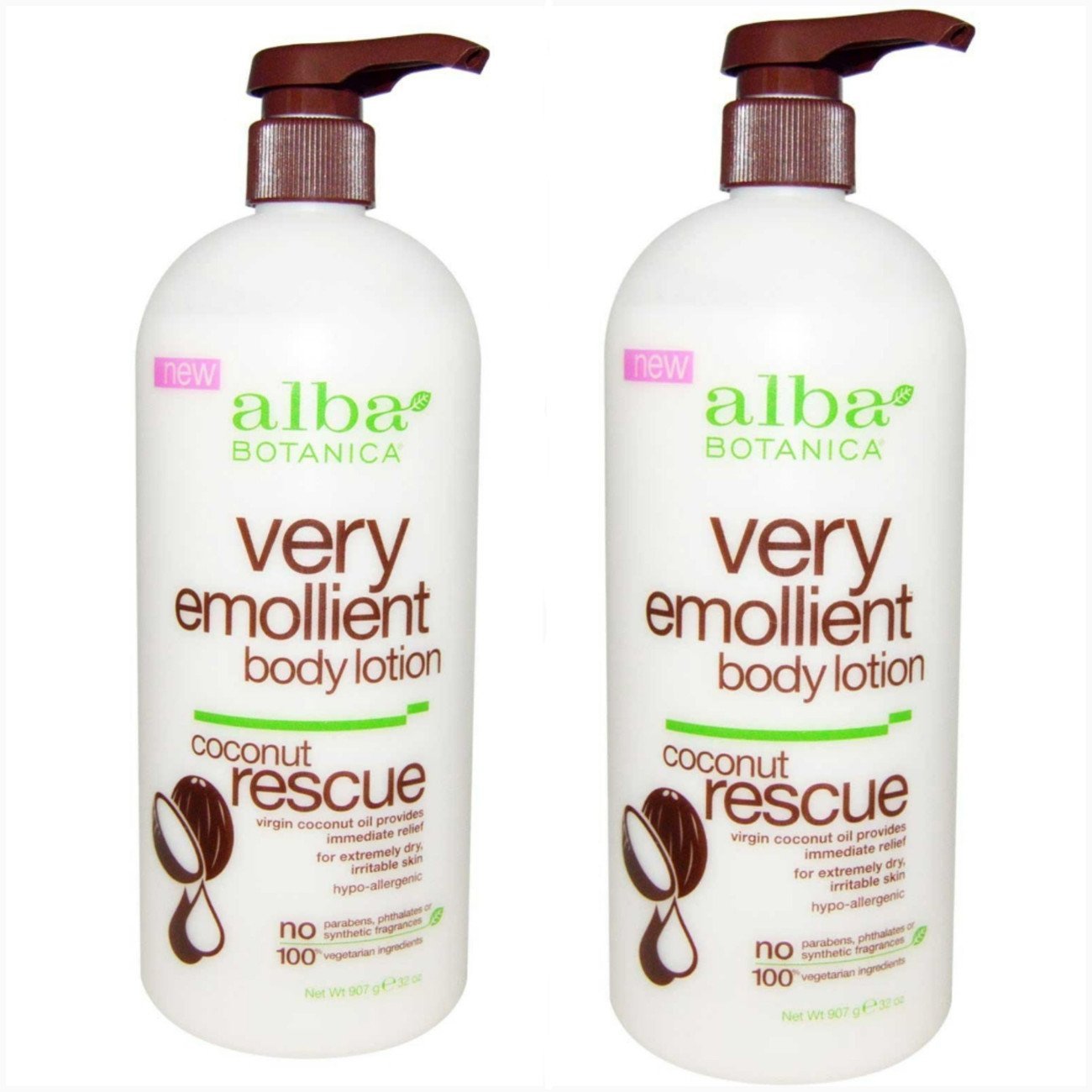 Alba Botanica Coconut Rescue bottle provides rich hydration for dry skin.