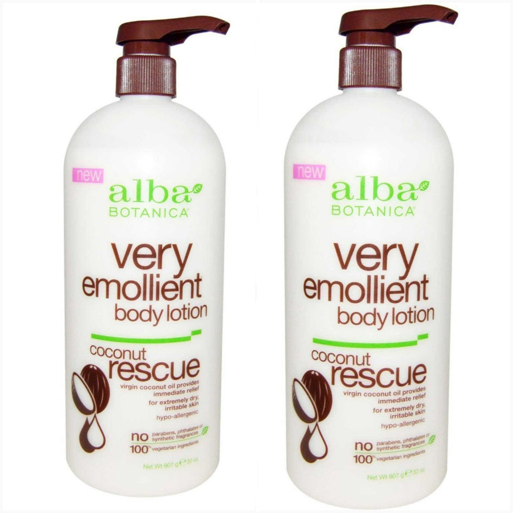 Alba Botanica Coconut Rescue bottle provides rich hydration for dry skin.