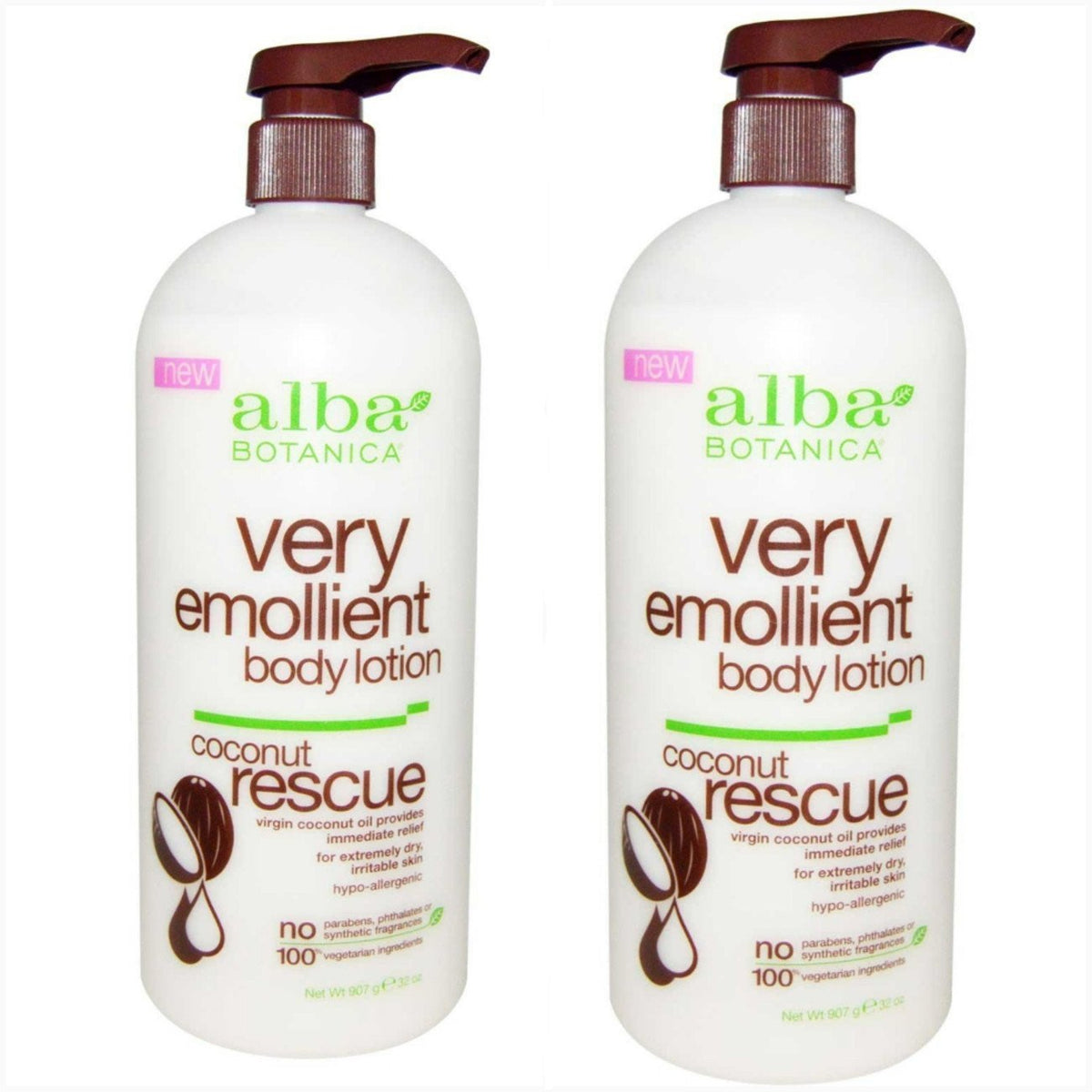 Alba Botanica Coconut Rescue bottle provides rich hydration for dry skin.