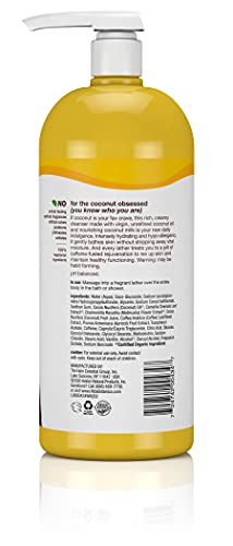 Creamy lather of Alba Botanica Coconut Rescue for gentle hydration
