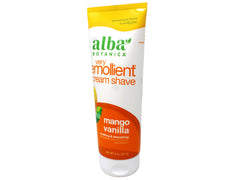 Alba Botanica Cream Shave Mango Vanilla cap close-up for easy dispensing