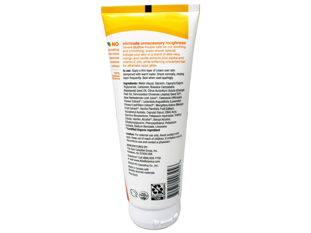 Alba Botanica Cream Shave Mango Vanilla creamy texture for rich lather