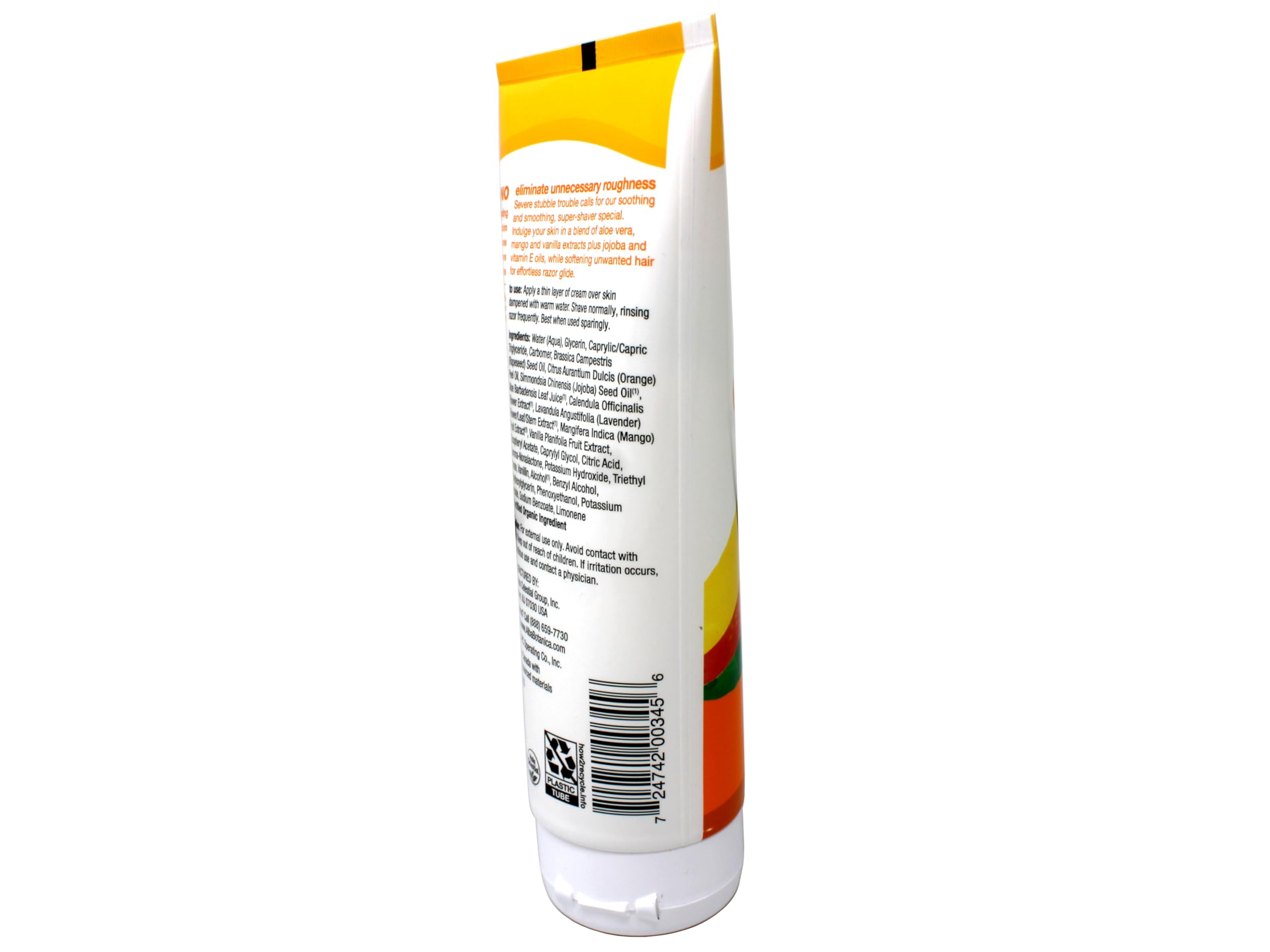Alba Botanica Cream Shave Mango Vanilla usage steps for shaving