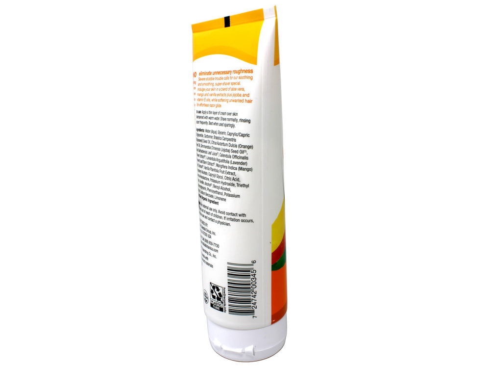 Alba Botanica Cream Shave Mango Vanilla usage steps for shaving