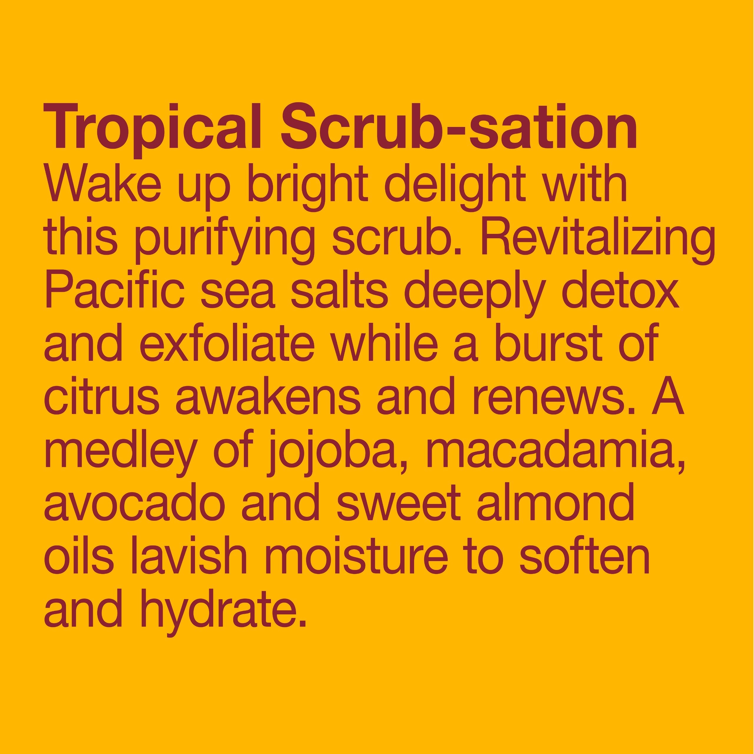 Nourishing oil blend in Alba Botanica scrub for skin hydration.