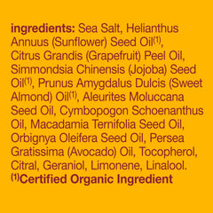Pacific sea salts exfoliating dry skin on arms and legs.