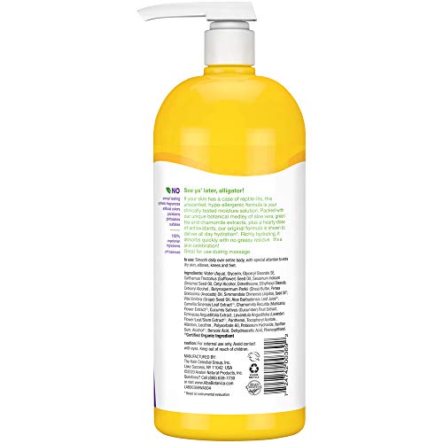 Alba Botanica lotion pump closeup showing quick-absorb hydration.