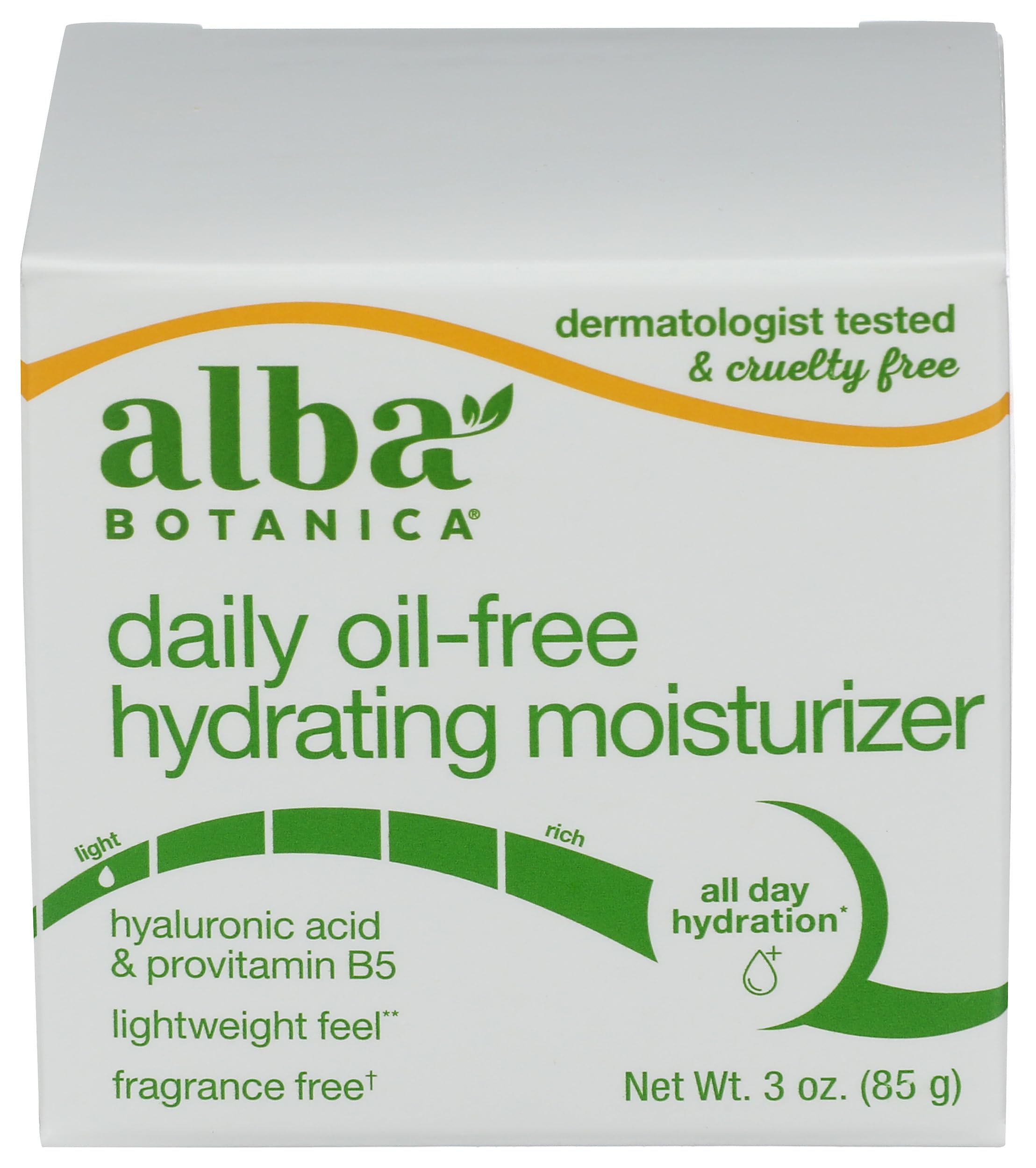 Alba Botanica Aloe Green Tea Moisturizer bottle for lightweight hydration