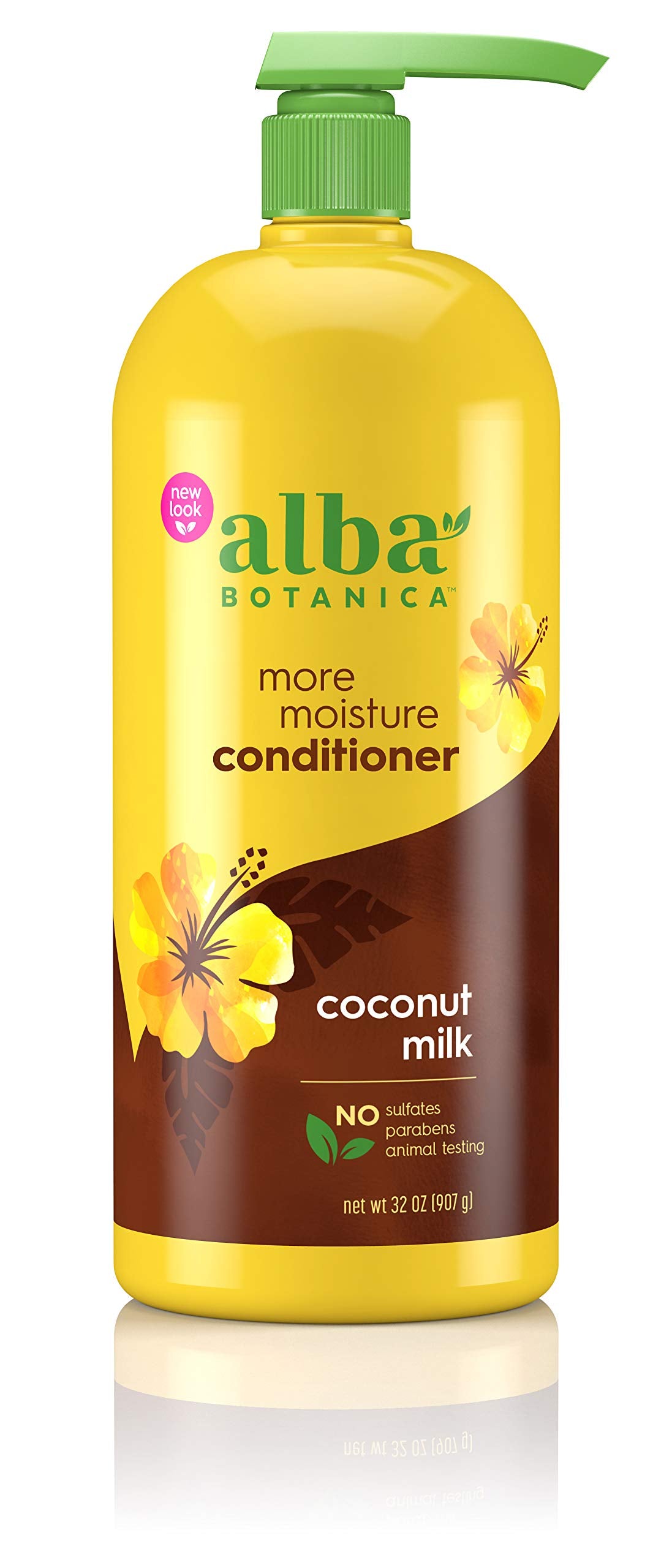 Alba Botanica More Moisture Conditioner with Coconut Milk bottle delivering deep hydration for dry hair.