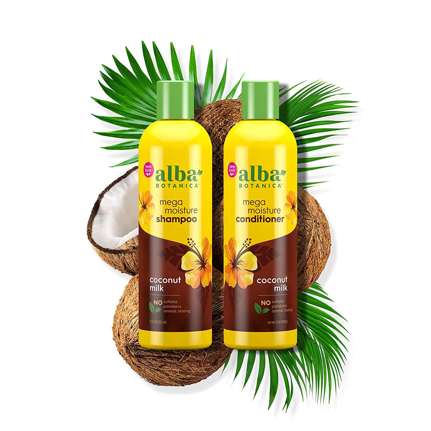 Hands massaging Alba Botanica shampoo into hair for scalp cleansing visualization