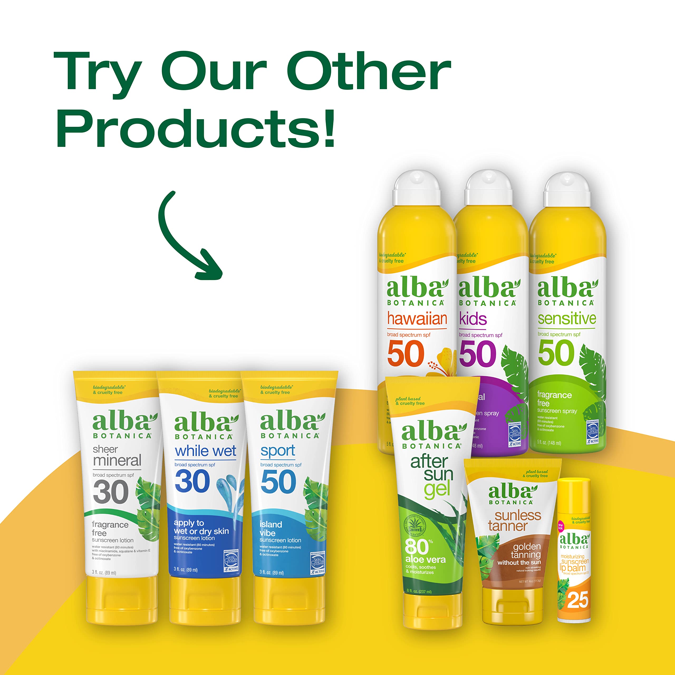Alba Botanica vegan botanicals blend provides natural sun protection.
