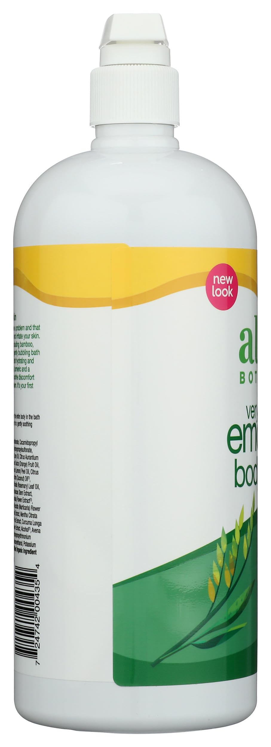 Alba Botanica Very Emollient Bath Gel rosewater-ingredient close-up highlights gentle hydration.