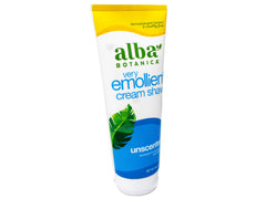 Back packaging view of Alba Botanica Very Emollient Unscented 3-pack