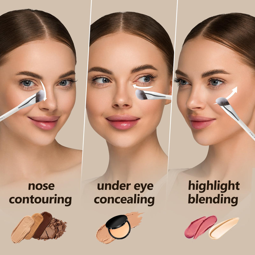 ALBEAUT concealer brush aluminum ferrule for durable, precise application