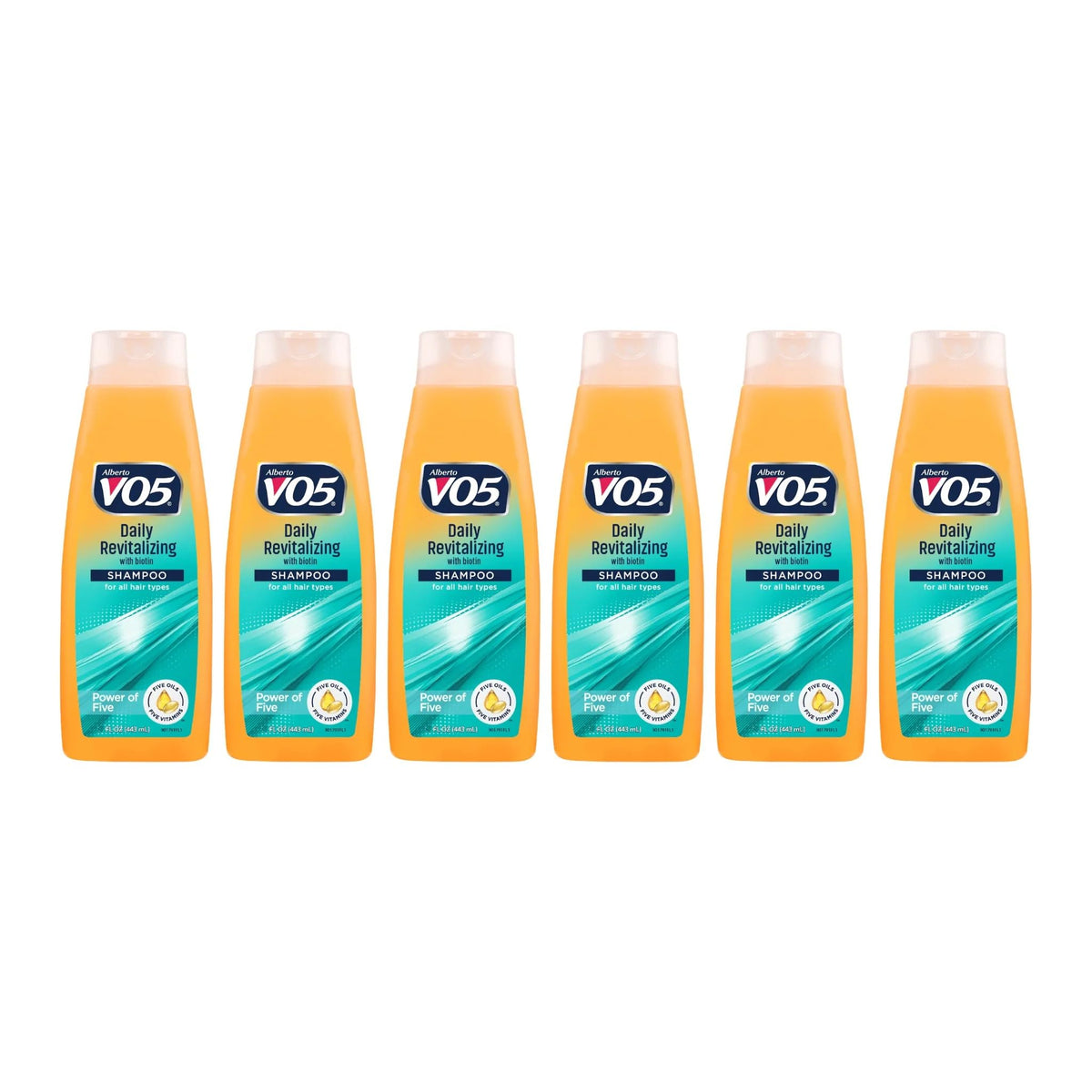 Alberto VO5 Daily Revitalizing Shampoo bottle, 15 oz, ideal for daily cleansing.